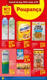 Folheto Lidl semana 40 Página 16: Sondey bolachas digestivas aveia €1,19, Crownfield cornflakes 0% €1,65