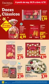Folheto Lidl semana 40 Página 20: Favorina bolinhos stollen de manteiga €3,99, Favorina bolachas de natal €2,99