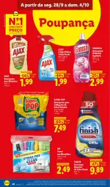 Folheto Lidl semana 40 Página 26: Ajax detergente para madeiras €1,99, Finish gel limpa máquina de loiça limão €9,89