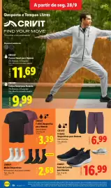 Folheto Lidl semana 40 Página 35: Crivit meias desportivas €2,69, Crivit tênis de corrida para homem €16,99
