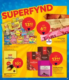 Border Shop reklamblad Sida 27: Toblerone Choklad, EUR 6.7 €6,70, Ahlgrens Bilar, EUR 13.42 €13,42