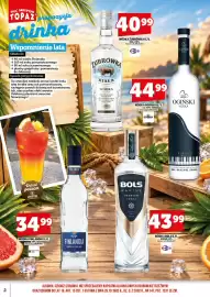 Topaz gazetka | Alkohole Strona 2: Wódka Bols Marine 40% €43,99, Wódka Finlandia 40% €34,99
