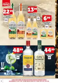 Topaz gazetka | Alkohole Strona 6: Napój alkoholowy Soplica Gorzka z miętą 28% €22,99, Gin Białowieski Żubrówka 37,5% €44,99