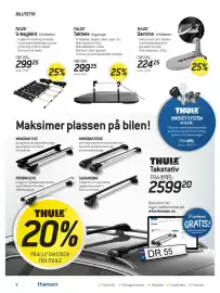 Thansen kundeavis Side 8: Raze U-bøylekit til takboks €299,25, Thule Wingbar Evo