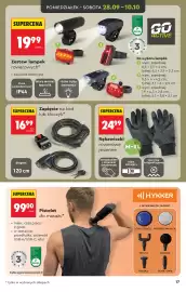 Biedronka gazetka Strona 17: Rękawiczki rowerowe jesiene €24,99, Pistolet do masażu HYKKER €99,00