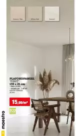 Hubo folder Pagina 4: maestro 4 Creamy Oak White Oak Sarezzi PLAFONDPANEEL "FIRST" 130 x 21 cm - dikte: 8 mm - verpakt per
