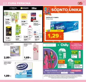 Volantino Oasi Pagina 19: Bagnoschiuma Dicora €1,69, Assorbenti Lines è €2,89