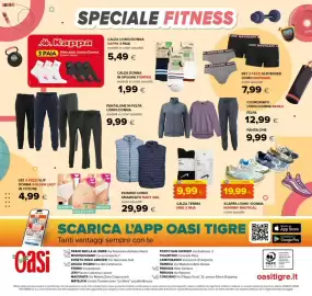 Volantino Oasi Pagina 24: Piumino uomo smanicato €29,99, Calza tennis Nike €9,99