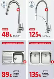 Catálogo Bauhaus Página 25: Grifo 'Atlanta' €125,00, Grifo 'Iris U' €48,00