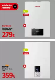 Catálogo Bauhaus Página 29: Cointra calentador de gas 'CETI' €359,00, Corberó calentador de gas 'CCEM11GNNOX' €279,00