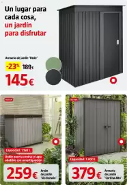 Catálogo Bauhaus Página 62: Armario de jardín 'Hede' €145,00, Keter armario de jardín 'Cortina Alto' €379,00