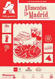 Folleto Alcampo Página 1: Sales ganando 7 al 21 de octubre de 2026 Alimentos De Madrid M PRODUCTO CERTIFICADO Madrifood