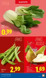 Catalogue Lidl | Du 01/10 au 07/10 Les promos de la semaine page 5: Poire €1,69, Pakchoï €0,99