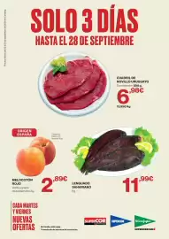 Catálogo Supercor Página 1: Lenguado sahariano €11,99, Cuadril de novillo uruguayo €6,98