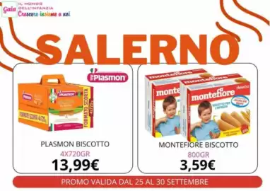 Volantino Sanitaria Gaia settimana 39 Pagina 5: Montefiore biscotto €3,59, Plasmon biscotto €13,99