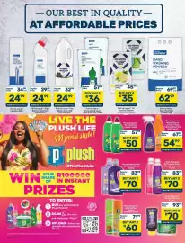 Pick n Pay catalogue Page 4: Plush - all purpose floor cleaner €70,00, Hand washing powder €62,99