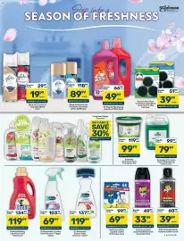 Pick n Pay catalogue Page 5: Everyday - pine gel 5 litre €99,99, Active clean in-cistern toilet block €39,99