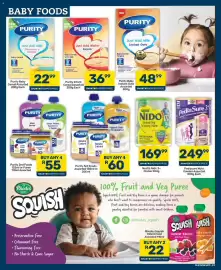 Pick n Pay catalogue Page 23: Purity 3rd Foods Assorted €60,00, Purity Baby Instant Oats Assorted €48,99