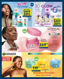 Pick n Pay catalogue Page 3: Glycolic bright matte illuminizing cream €269,99, Garnier - hydrating creams €119,99