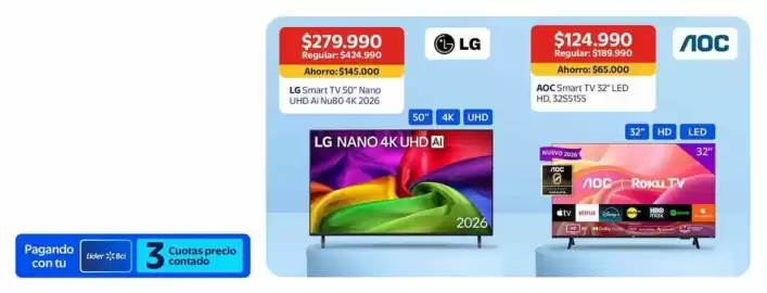 Catálogo Lider Página 4: Lg - smart tv 50 nano uhd ai nu80 €279.990,00, Aoc - smart tv 32 led hd 32s5155 €65.000,00