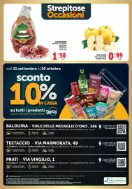 Volantino Gourmet Déco Pagina 9: Prosciutto Nazionale €1,50, Mele Golden €0,99