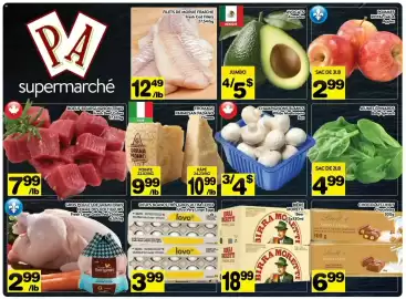 Supermarché PA flyer week 40 Page 1: White Mushrooms €1,33, Avocados €5,00
