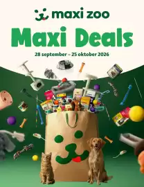 Maxi Zoo folder Pagina 1: maxi zoo Maxi Deals 28 september - 25 oktober 2026 I PREMIERE FI-FUN KLUMP STRE XXL XIL E PREMIERE