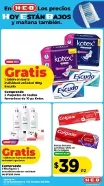 Folleto HEB Página 7: Kotex toallas femeninas, Dove jabón en barra multipack