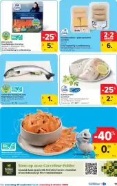 Carrefour folder Pagina 11: Kroketduo (kaas + grije garnalen) €6,00, Zalm gravlax €5,50