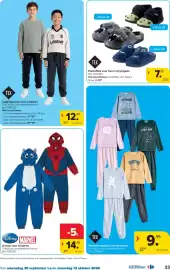 Carrefour folder Pagina 33: Pantoffels voor heren of jongens €7,99, Onesie voor kinderen €14,99