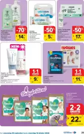 Carrefour folder Pagina 39: Hygiëne- en verzorgingsproducten voor baby's Naïf €9,69, Luiers en pants Huggies €11,75