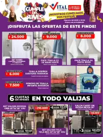 Catálogo Supermayorista Vital Página 7: Pack toalla x4 €8.000,00, Valija carry on rigida ne/gr 20" €21.070,00