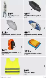 Biltema reklamblad Sida 17: Reflekterande paraply €119,00, Biltema hopfällbart paraply €69,90