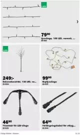 Biltema reklamblad Sida 25: T-kontakt för LED-slinga €46,90, Dekorationsträd €249,00