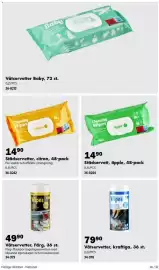 Biltema reklamblad Sida 28: Städsservetter, citron €14,90, Wipes Färg €49,90