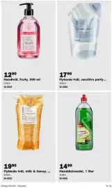 Biltema reklamblad Sida 31: Bilvärn Handdiskmedel €14,90, Liquid soap fruity €12,90