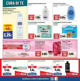 Volantino Coop famiglia cooperativa Pagina 10: Pannolini Baby dry Pampers €5,45, Carta igienica Pulito Completo Scottex €2,49