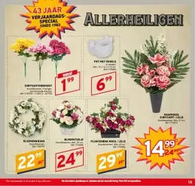 Trafic folder Pagina 15: Chrysantenboeket €1,99, Bloemstukje €24,99