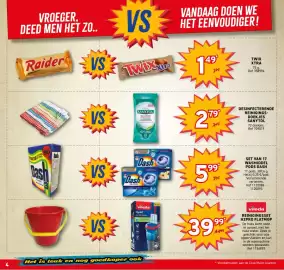 Trafic folder Pagina 4: VROEGER, DEED MEN HET ZO.. VS VANDAAG DOEN WE HET EENVOUDIGER! Raider VS TWIXX 149° TWIX XTRA 75 g