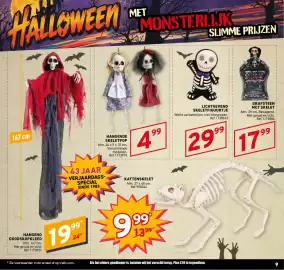 Trafic folder Pagina 9: Hangende skeletpop €4,99, Hangend doodskopkleed €19,99