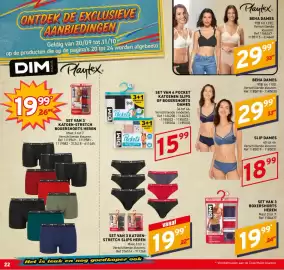 Trafic folder Pagina 3: Beha dames €29,99, Set van 3 boxershorts heren €19,99