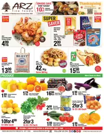 Arz Fine Foods flyer week 39 Page 1: Arz halal marinated chicken wings €4,99, Arz beef or chicken shawarma sandwiches €15,98