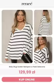 Renee magazyn Strona 10: Biały długi sweter nietoperz w paski Gelavana Renee €129,99