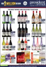 President Hyper catalogue Page 1: BEYERSKLOOF Synergy Cape Blend €119,99, 4th Street Natural Sweet €99,99