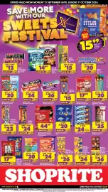 Shoprite catalogue Page 1: Willard's Big Korn Bites €36,00, NikNaks Cheese Flavoured Maize Snack Strip €26,00