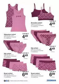 Catalogue Zeeman page 30: Slip enfant €4,49, Boxer enfant €6,99