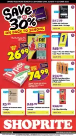 Shoprite catalogue Page 1: Scholar A4 Exercise Book €5,99, Bic Clic Red/Black/Blue Medium Ballpoint Pens €24,99