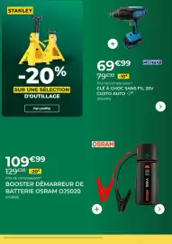 Catalogue Feu Vert page 6: Custo - cle a choc sans fil 20v auto €69,99, Osram - booster demarreur de batterie ojs020 €109,99
