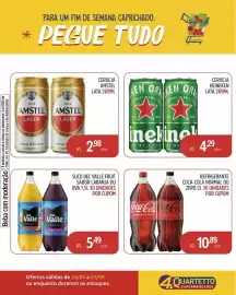 Catálogo Quartetto Supermercados Página 6: Cerveja heineken lata €4,29, Refrigerante coca-cola normal ou zero €10,89