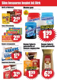 Dirk folder week 40 Pagina 14: Mentos gum €1,99, Tony's Chocolonely €2,99